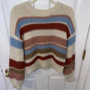 ALYA brand striped knit sweater size medium